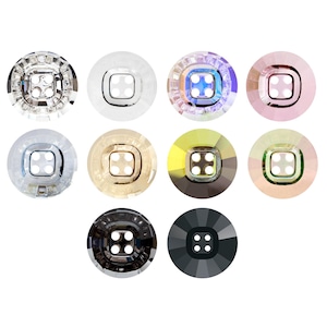 3018 Rivoli Round Primero Crystals Buttons - Swarovski Alternative - Crystal Buttons with 4 Holes - Crystals For Sewing & Embellishing