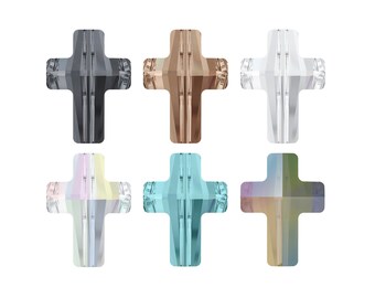 PRIMERO Crystals 5378 Cross - Highest Quality Fully Drilled Beads - Made in Austria - Crystal Colors - Popular Beas Cross Shape