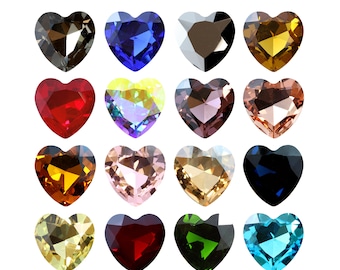 AUREA Crystals A4827 Corazón - Cristales de piedras elegantes - Tamaño 27 mm - Varios colores - Diamantes de imitación de cristal - Forma de corazón popular - Fabricación de joyas