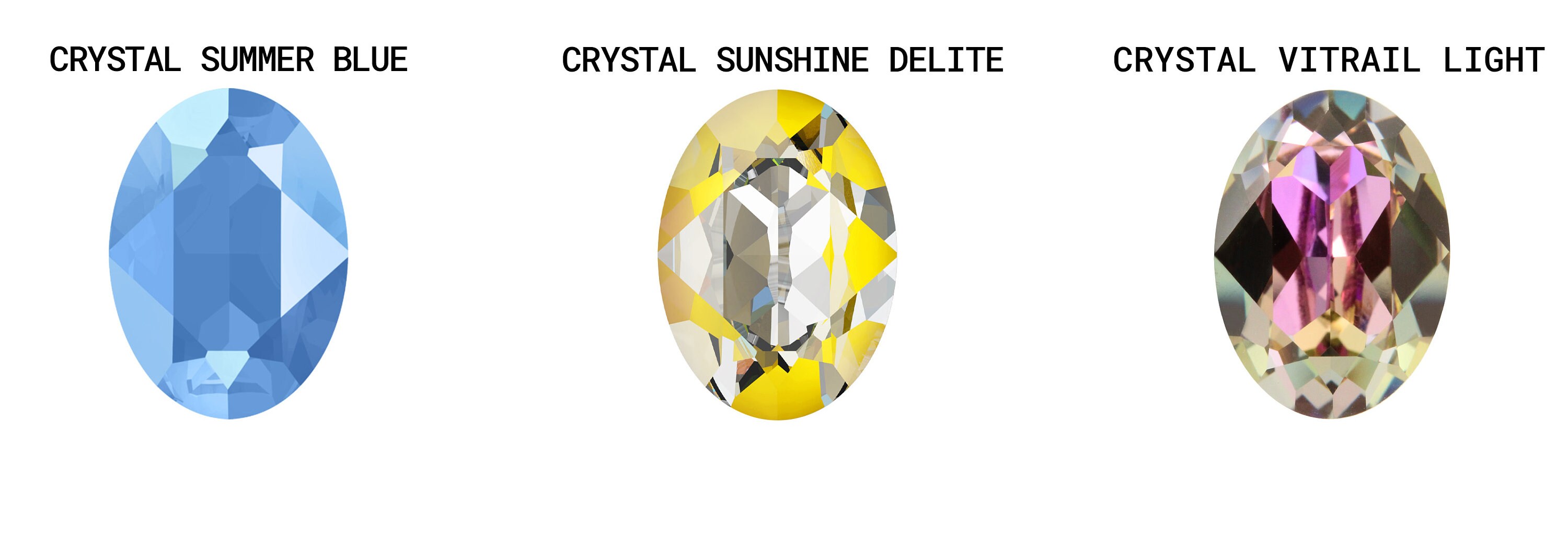 Superior PRIMERO 4120 Oval Fancy Stones Crystals – Austria Crystal Mix, Different Colors