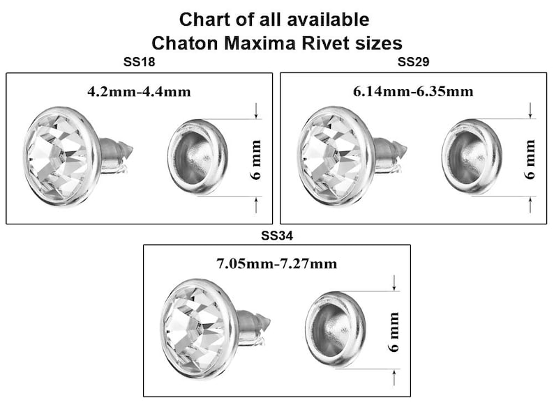 Chaton Rivets Preciosa Crystal Rivet: for Jewelry Making, Czech Glass Crystals ...