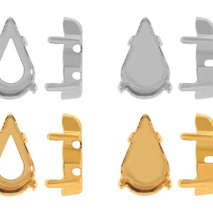 Puede incluir: Dos juegos de engastes metálicos para colocar piedras de imitación u otras gemas. Un juego es plateado y el otro es dorado. Cada juego incluye un engaste de garras y un engaste de copa.