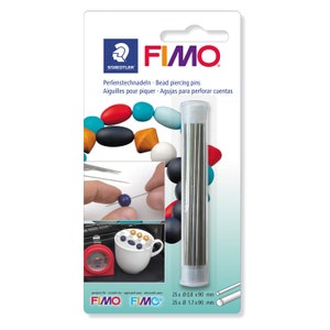 FIMO® Accessories Bead Piercing Pins Set - 50 Bead Piercing Needles - 2 Thicknesses 0.7mm & 1.5mm - Suitable for FIMO Modelling Clay