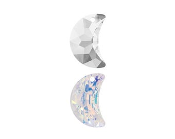 Swarovski 6722 Moon Crystal Pendants 30mm Crystal AB - Loose Swarovski Crystals for Jewelry Making, Necklaces, DIY