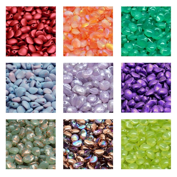 Rutkovsky 111-69803 Tulip Petal Pressed Glass Beads - 8x6mm Size - 10g Pack Approx 40 Beads - Czech Glass Beads - 1.2mm Hole - Many Colors