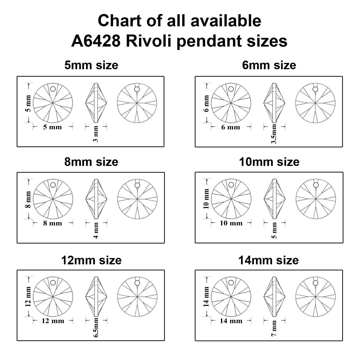 A6428 Rivoli Crystals: Pendants for Jewelry Making From Aurea Crystals ...
