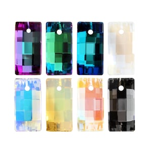 A6696 Urban Pendants Aurea Crystals - Center Drilled Rectangle Shape Crystal Pendants - for Jewelry Making - Rectangle Shape Pendants