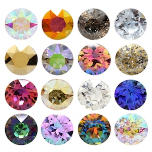 A1088 Chaton Round Stones Aurea Crystals - Pointed Back Round Crystal Stones - Popular Chaton Shape Crystals - Various Crystal Colors