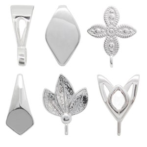 925 Silver Bails with Open Large Loop - Different styles and sizes - Jewelry Pendants - Jewelry making - Connect findings, attach crystals