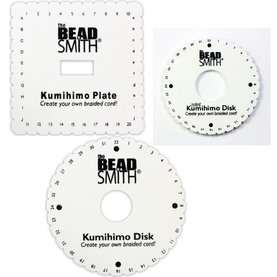 Beadsmith® Kumihimo Disks/plates for Braiding Cords Round Disks in 11cm or  15cm and Square Plate 14cm 