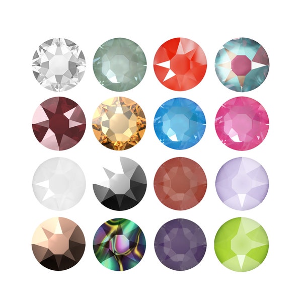 PRIMERO Crystal 2078 Rund Rose Höchste Qualität Flat Back HOTfix Strasssteine - Made in Austria - Kristallfarben - Kristall zum Heißkleben