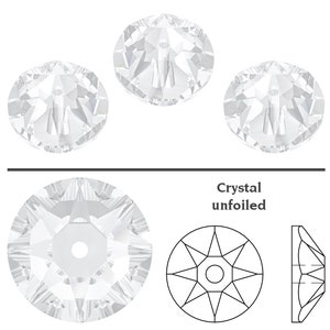 PRIMERO Crystals 3188 Lochrose Highest Quality Sew-On Stones Made in Austria Flat Back Crystals 1 Hole For Sewing & Embellishing Crystal unfoiled