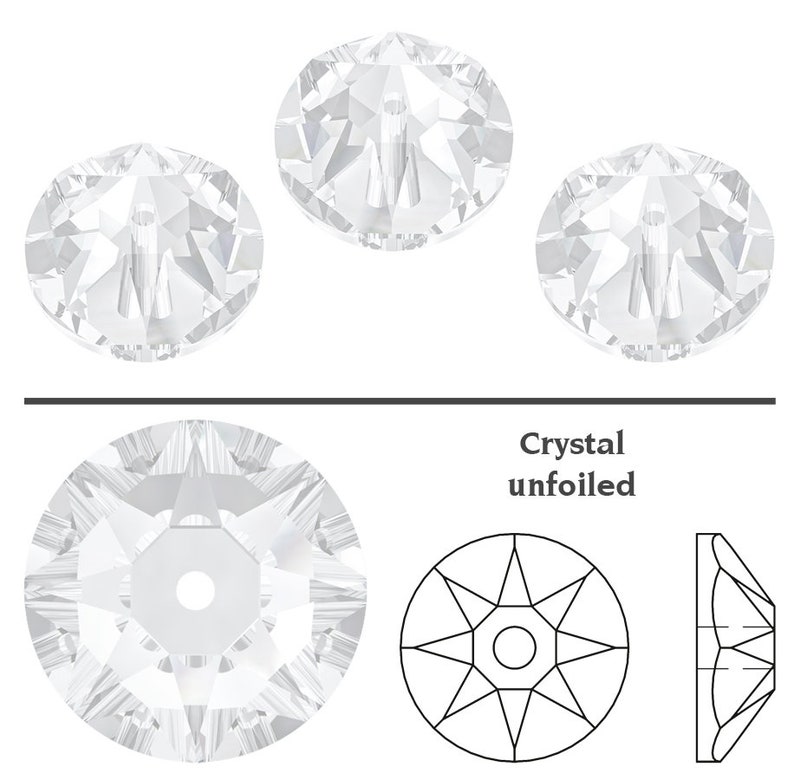 PRIMERO Crystals 3188 Lochrose Highest Quality Sew-On Stones Made in Austria Flat Back Crystals 1 Hole For Sewing & Embellishing Crystal unfoiled
