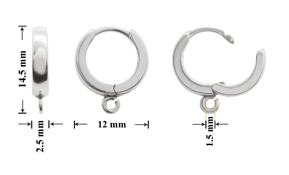 BZO 5, Hoop leverback earring findings, sterling silver 925 - SILVEXCRAFT