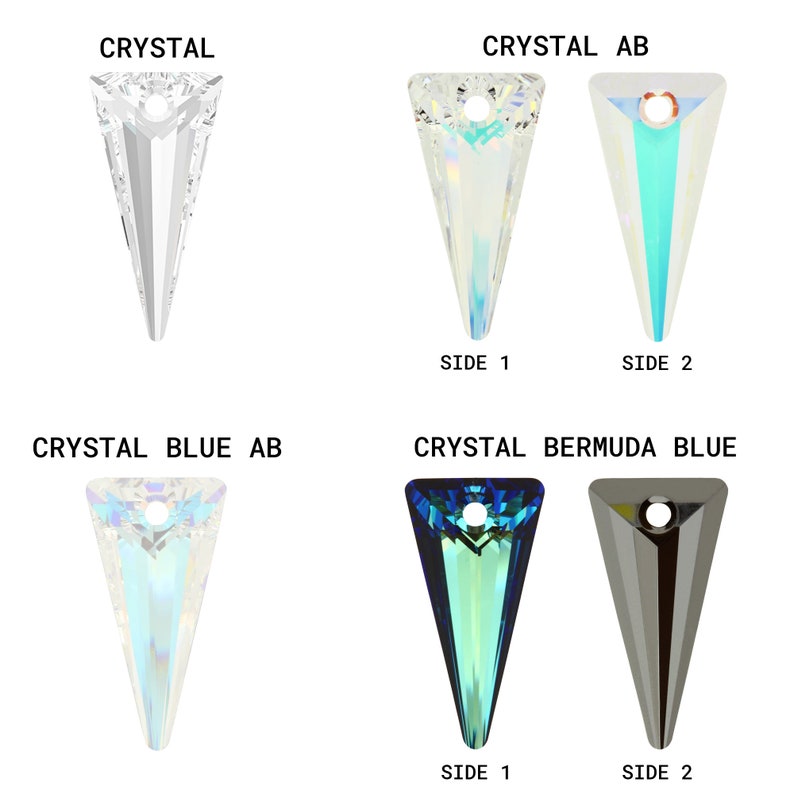 PRIMERO Crystals 6480 Spike Pendenti in cristallo di altissima qualità Prodotto in Austria Pendenti a punta con foro centrale per la creazione di gioielli immagine 4
