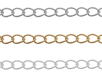 May include: Three silver and gold chains with a teardrop-shaped clasp at the end. The chains are all the same length and have a delicate, linked design.