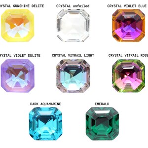 AUREA Crystals A4480 Imperial Square Fancy Stones – Bulk Mix Of Colors, Crystal Cut Glass