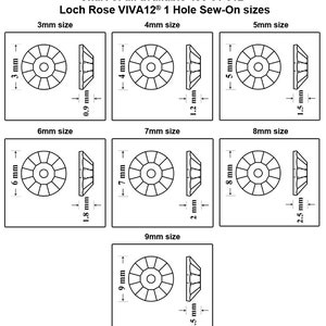 PRECIOSA Crystals 438 61 612 Loch Rose VIVA12® Sew-On Stones with 1 Hole Genuine Popular colors & sizes For sewing, embellishing image 2