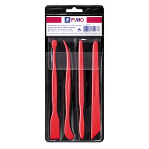 FIMO® Accessories Plastic Modelling Tool Sets - Modelling Clay Impressive Finishes - Working with Modelling Clay - 4 Different Tools in Set