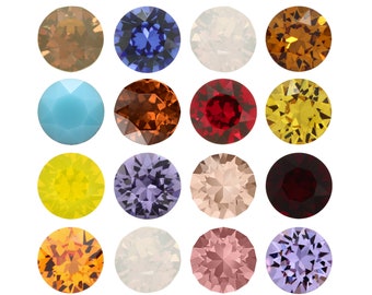 PRIMERO Crystals 1088 Chaton - Highest Quality Round Stones - Made in Austria - Simple Crystal Colors - Pointed Back Crystals - Chaton Shape