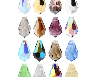 PRECIOSA Crystals 451 51 984 Drop Pendants Crystals - Genuine - Different Sizes - Crystal Effect & Plain Colors - Center Drilled Pendants