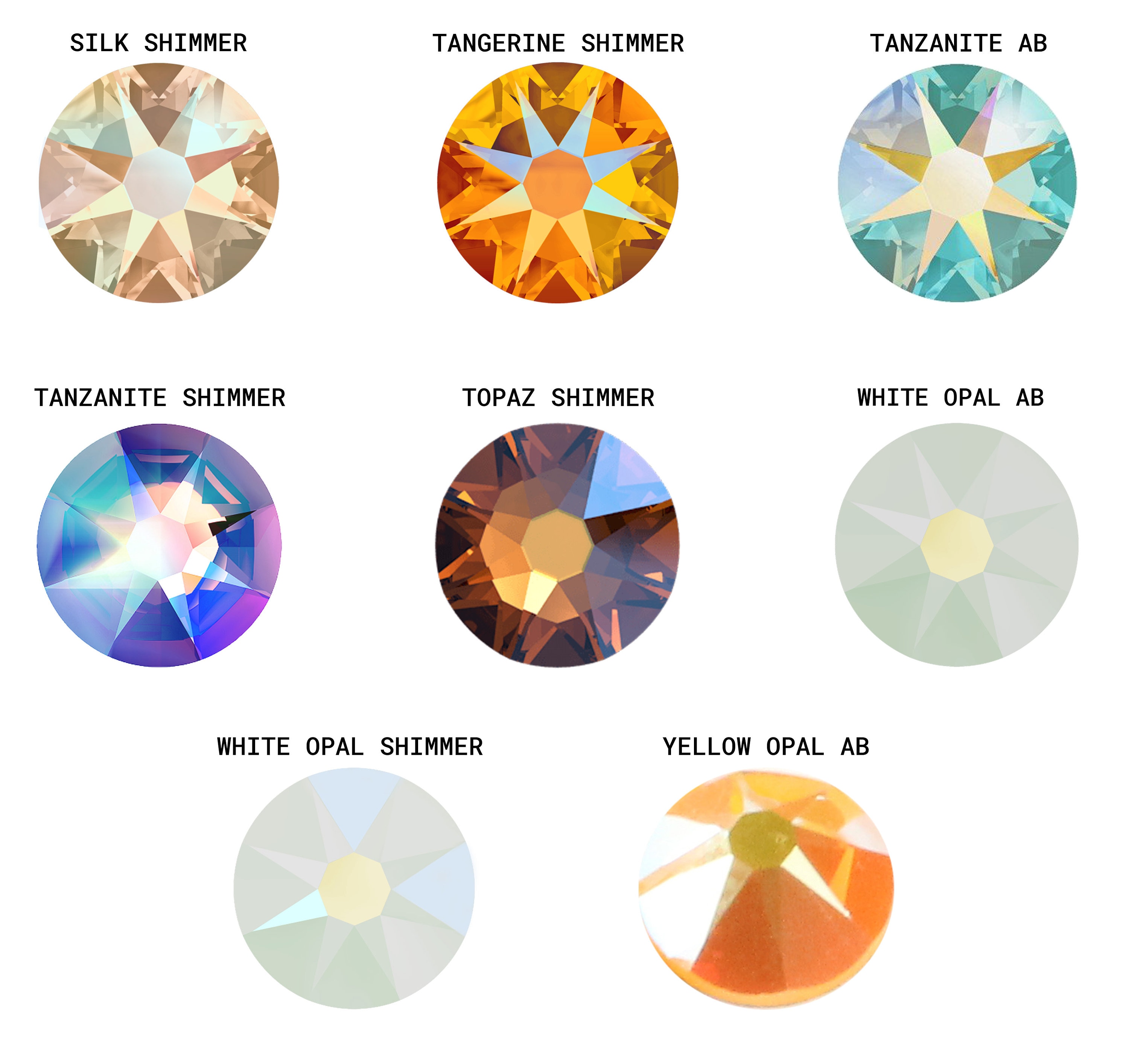 2088 Rose Rhinestones: Flat Backs Non Hotfix for Gluing, Primero