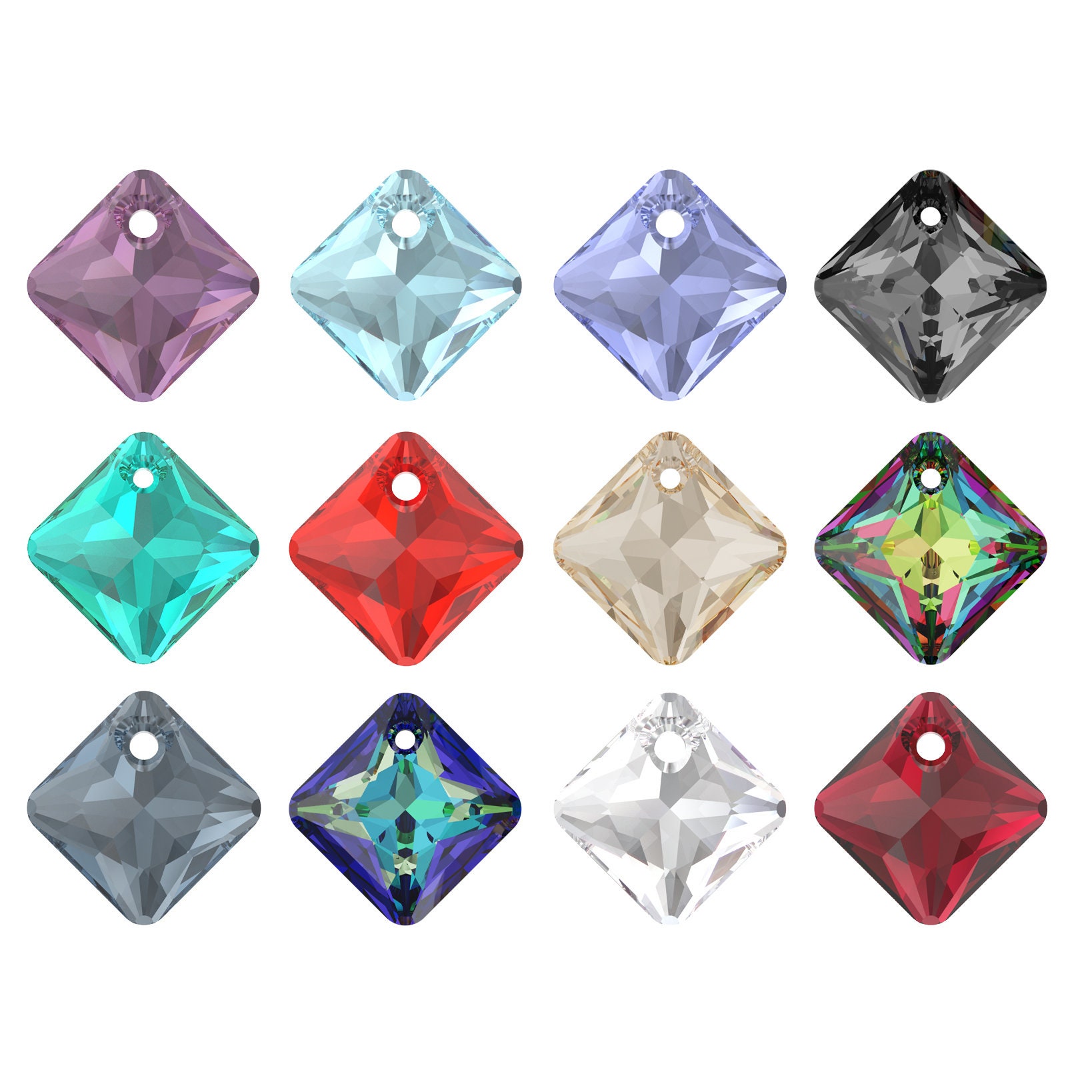 Swarovski Crystal 6431 Princess Cut Pendants - Genuine - Many colors …