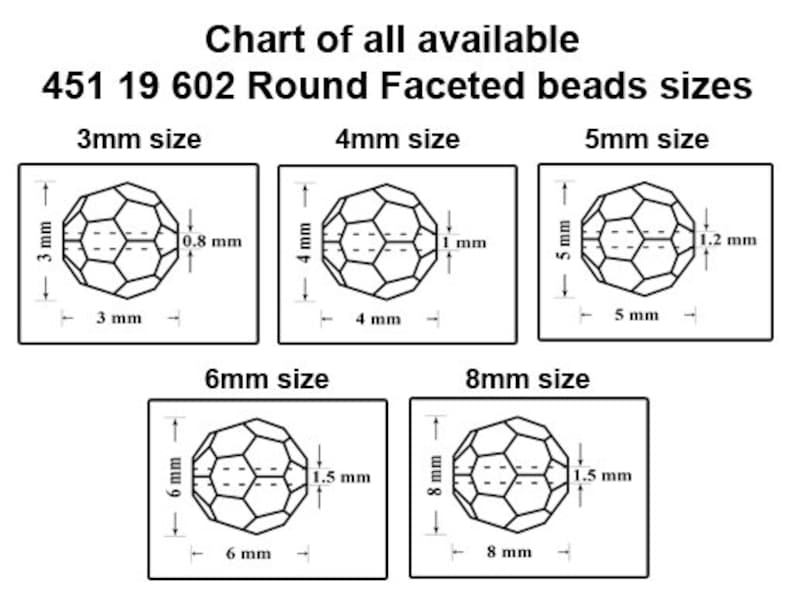 PRECIOSA Crystals 451 19 602 ronde eenvoudige kristalkralen volledig geboorde facetkralen echt verschillende maten, effen kleuren en AB-effecten afbeelding 2