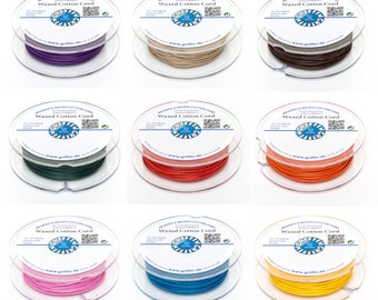 Griffin® Braided Waxed Cotton Cord Thread - for Stringing Beads and Pearls - Many different colors, diameters, lengths - Jewelry Making