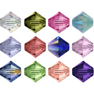 PRIMERO Crystals 5328 Bicone - Highest Quality Fully Drilled Beads - Made in Austria - Various Color Effects - Popular Bicone Shape