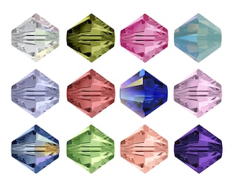 PRIMERO Crystals 5328 Bicone - Fully Drilled Beads - Made in Austria - Various Color Effects - Popular Beads - Bicone Shape - Bead Jewelry