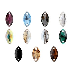 3223 Navette Primero Crystals Sew-On Rhinestones - Swarovski Alternative - Flat Back Sew-On Crystals with 2 Holes - Crystals For Sewing