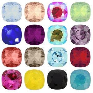 PRIMERO Crystals 4470 Square - Highest Quality Fancy Stones - Made in Austria - Various Crystal Effects - Pointed Back Fancy Stones Crystals