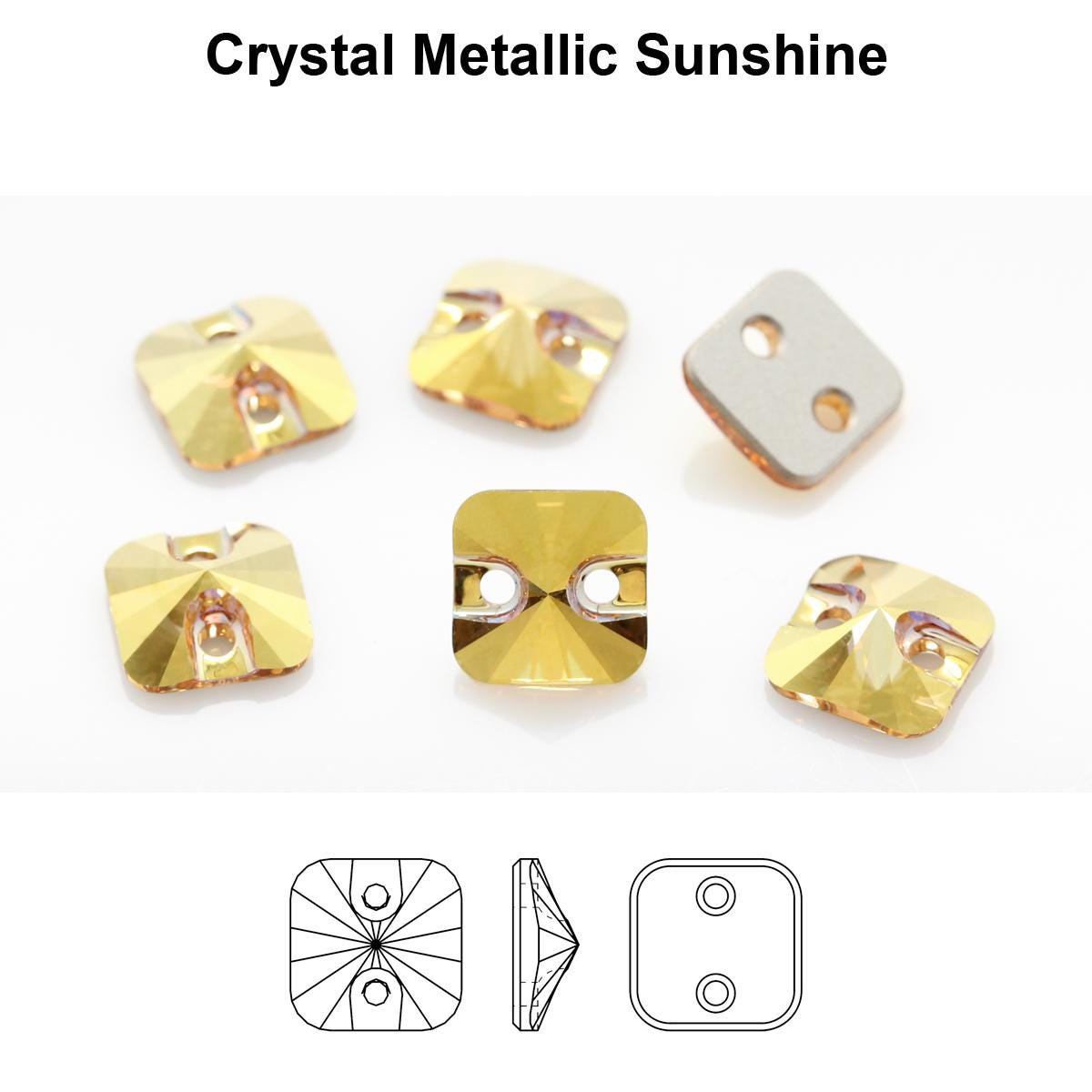 PRIMERO Crystal 3201 Rivoli Square Flat Sew-on Stones Crystals Crystal & Crystal AB In 10mm - Foto 7