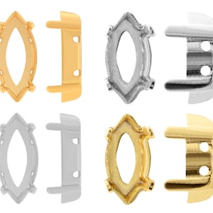 以下が含まれることがあります： 宝石をマウントするための金属製のセッティングが4セット。各セットには、ベゼルセッティングとプローンセッティングが含まれています。セッティングは、ゴールド、シルバー、ロジウム仕上げからお選びいただけます。