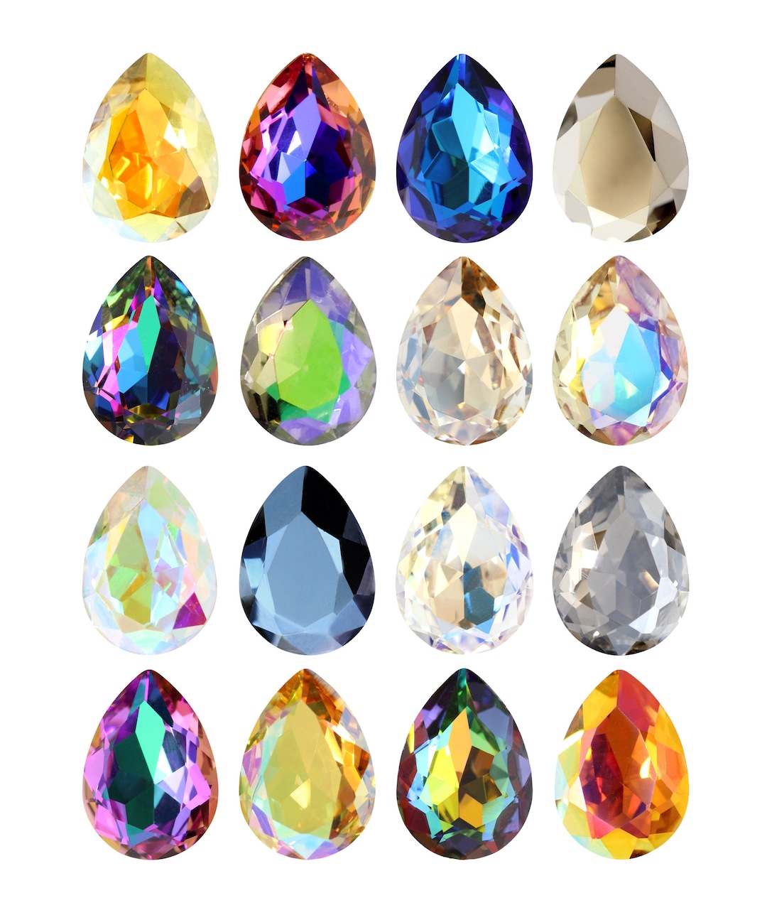 クリスタル  Long Pear Carving. 1連 Pear Shaped CZ - Esslinger.com