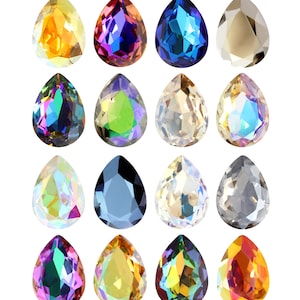 AUREA Crystals A4320 Pear Drop - Fancy Stones Crystals - Various Crystal Effects - Crystal Rhinestones - Popular Pear Shape - Jewelry Making