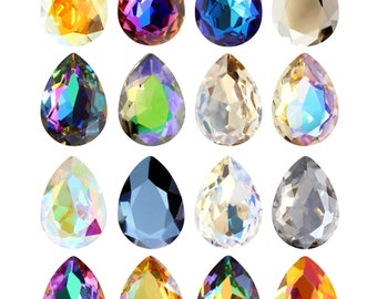 AUREA Crystals A4320 Pear Drop - Fancy Stones Crystals - Various Crystal Effects - Crystal Rhinestones - Popular Pear Shape - Jewelry Making