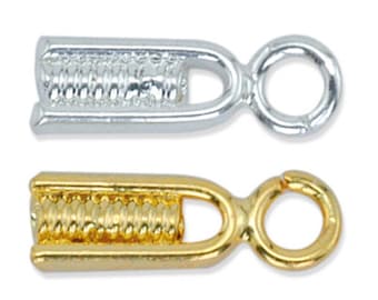 Beadalon® EZ-Crimp™ Ends with Ring 10mm - 10 pieces - Available in Gold color or Silver plated - Base metal findings - Jewelry making