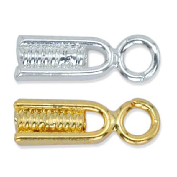 Beadalon® EZ-Crimp™ Ends with Ring 10mm - 10 pieces - Available in Gold color or Silver plated - Base metal findings - Jewelry making