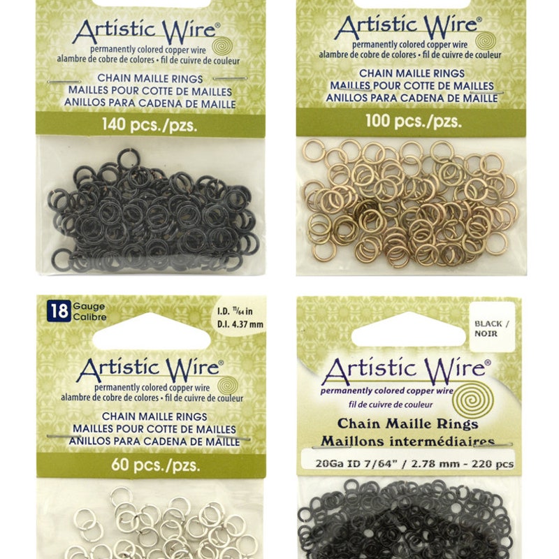 Artistic Wire Chain Maille Rings 18g 15/64 Non Tarnish SP - My Girlfriends Jewelry Box