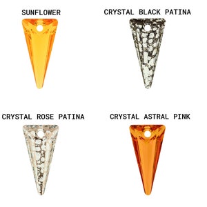 PRIMERO Crystals 6480 Spike Pendenti in cristallo di altissima qualità Prodotto in Austria Pendenti a punta con foro centrale per la creazione di gioielli immagine 8
