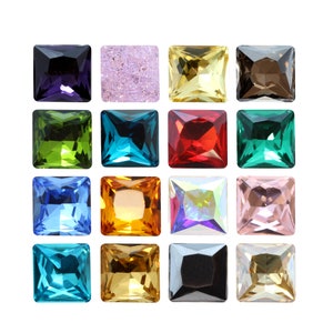 AUREA Cristalli A4447 Princess Square - Cristalli di pietre fantasia - Vari colori - Strass di cristallo - Forma quadrata popolare - Creazione di gioielli