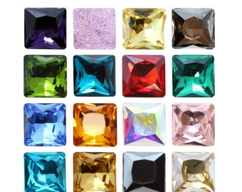 AUREA Crystals A4447 Princess Square - Fancy Stones Crystals - Various Colors - Crystal Rhinestones - Popular Square Shape - Jewelry Making