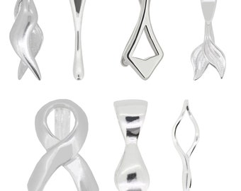 925 Silver Pinch Bails - Diferentes estilos y tamaños - Colgantes de joyería - Hallazgos para hacer joyas - Para unir colgantes de cristal