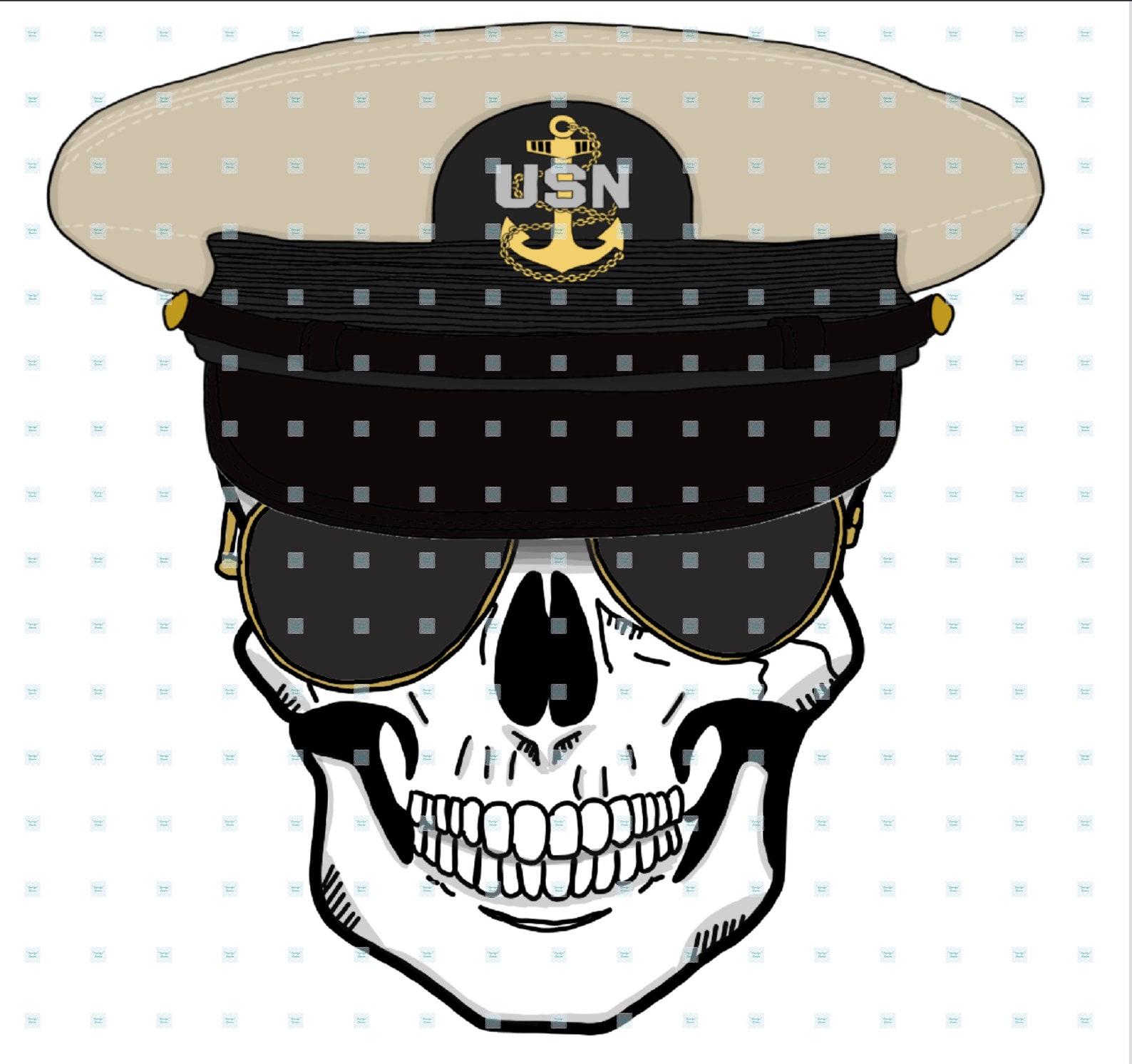 Navy Chief Skull | Etsy