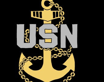 Simple Cartoon Navy Chief Anchor and Anchor Trinity Digital image no background