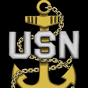 Cartoon Shaded Navy Chief Anchor Bilder