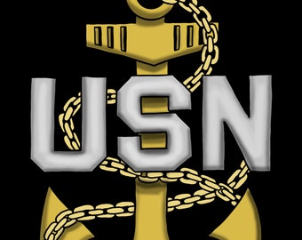 Cartoon Shaded Navy Chief Anchor Images