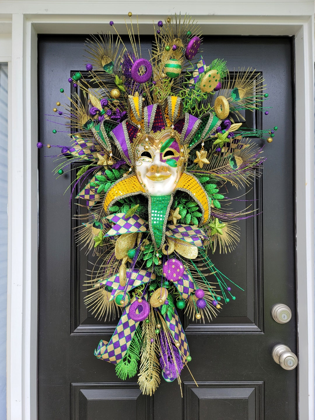 mardi gras wreath swag
